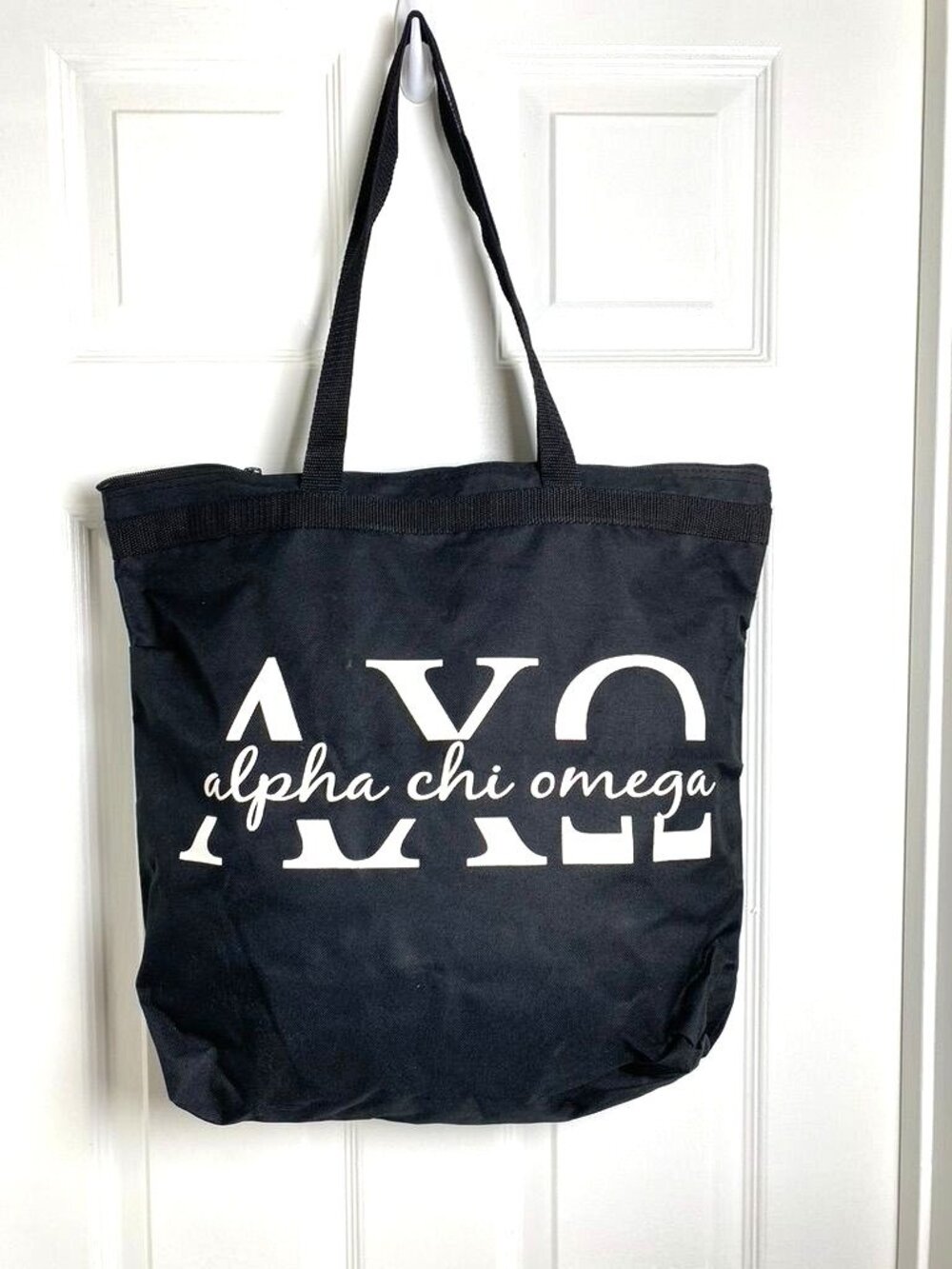 AXO Alpha Chi Omega Greek Sorority Tote Zip Bag University College